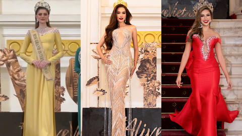 Thảm đỏ lễ trao sash Miss Grand International 2023: Lê Hoàng Phương diện váy xuyên thấu, Hoa hậu đẹp nhất thế giới khoe dáng với áo dài