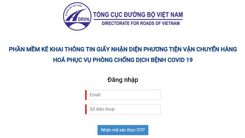 Đổi địa chỉ trang web tiếp nhận đăng ký cấp mã 'luồng xanh' vận tải