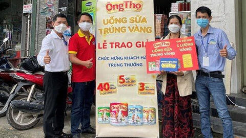 Uống sữa Ông Thọ, trúng 1 lượng vàng 9999