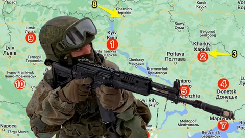 Bản đồ hiển thị vị trí các vụ nổ và các cuộc tấn công tiềm năng của Nga ở Ukraina