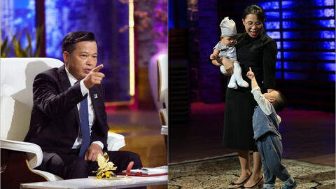 Mẹ bỉm sữa dẫn hai con lên Shark Tank gọi vốn cho startup thực phẩm hữu cơ, các “cá mập” tranh nhau đầu tư