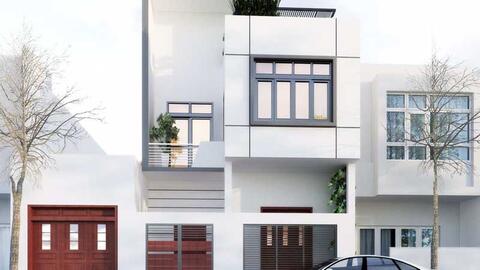Những mẫu phối cảnh mặt tiền nhà ống 2 tầng đẹp