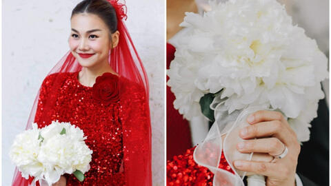 Hoa cầm tay mang ý nghĩa vương giả trong ngày vui Thanh Hằng và chồng nhạc trưởng: Giá tiền gây tò mò!