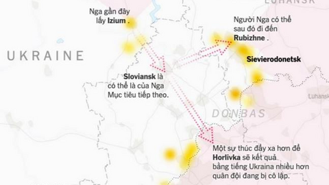 Bản đồ cuộc chiến Nga và Ukraina