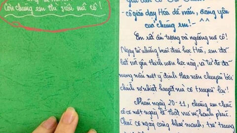 Cộng đồng mạng "phát sốt" với những tấm thiệp 20/11 của học sinh xứ Nghệ