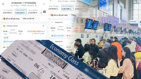 Giá vé máy bay sau Tết vẫn "dựng đứng", vài chặng hết sạch vé: Nhiều người còn ở quê chờ... hạ giá