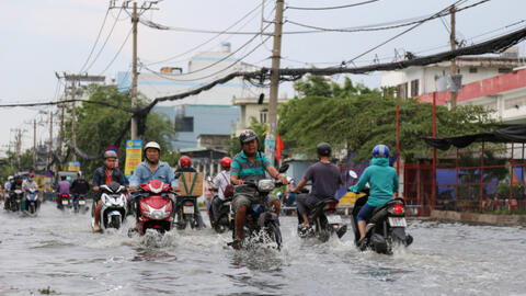 Mưa lớn ở Sài Gòn khiến cây đổ, nhà ngập nước
