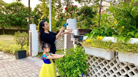 Á hậu Trịnh Kim Chi bội thu từ giàn rau 3 triệu đồng