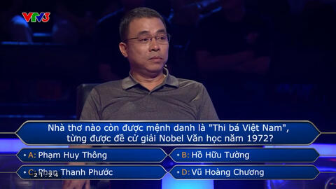 Kiến trúc sư "bó tay" trước một câu hỏi về chủ đề Văn học trong Ai Là Triệu Phú, học giỏi cũng chưa chắc biết