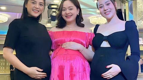 Hội mẹ bầu Vbiz Phương Oanh - Thu Quỳnh - Lan Phương chung khung hình, nhan sắc thế nào mà khiến dân tình xuýt xoa?