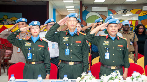 UNMISS trao Huy chương Gìn giữ Hòa bình LHQ cho 3 sĩ quan công an Việt Nam
