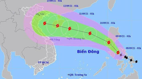 Bão Conson di chuyển nhanh, cường độ rất mạnh, có thể giật cấp 14