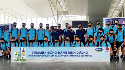 Vinamilk đồng hành cùng đội tuyển Quốc gia tại vòng loại World Cup 2022