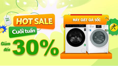 5 mẫu máy giặt giảm đến 30% dịp cuối tuần