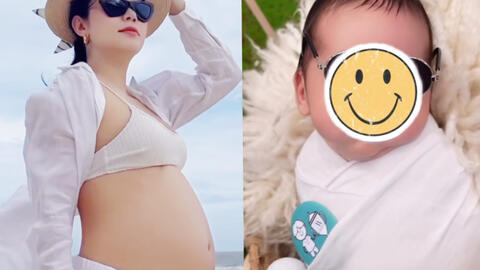 Sau thời gian giấu kín, Minh Hằng lần đầu tiên khoe chính diện gương mặt con đầu lòng
