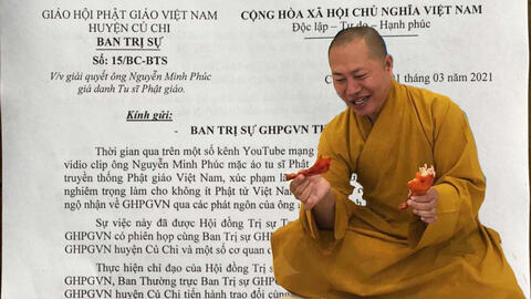 'Nhà sư' ăn thịt chó ở Củ Chi là sư giả
