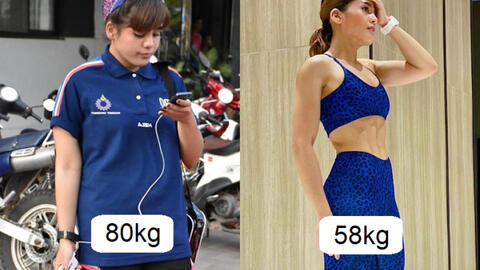 Loại 27kg mỡ thừa sau 6 tháng, người đẹp Thái Lan chỉ cách giảm cân