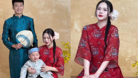 Hậu trường ảnh tết nhà Thành Chung và vợ hotgirl Tuyên Quang: Ảnh cam thường còn xinh đẹp thế này