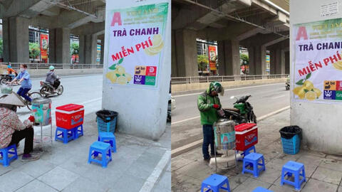[Việc tử tế] Quầy trà chanh miễn phí giữa trời nắng nóng cho người lao động nghèo