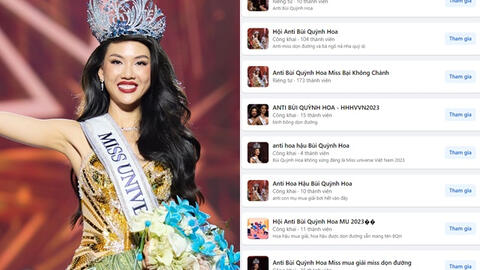 Chỉ sau 1 đêm đăng quang Miss Universe Vietnam, Bùi Quỳnh Hoa bị lập hàng chục nhóm anti vì nghi vấn mua giải