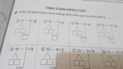 Cả nhà thức đêm giải bài toán cho con nhưng bó tay, lên mạng hỏi ai cũng sốc: "Lớp 1 mà như lớp 10"