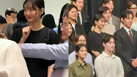Khoảnh khắc Kim Woo Bin đắm đuối nhìn trộm Shin Min Ah tại 1 hôn lễ bỗng gây sốt mạng xã hội