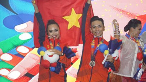 Phan Hiển - Nhã Uyên giành huy chương vàng SEA Games bộ môn dance sport