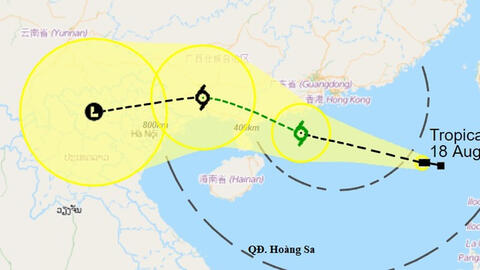Áp thấp nhiệt đới trên Biển Đông đang mạnh lên thành bão