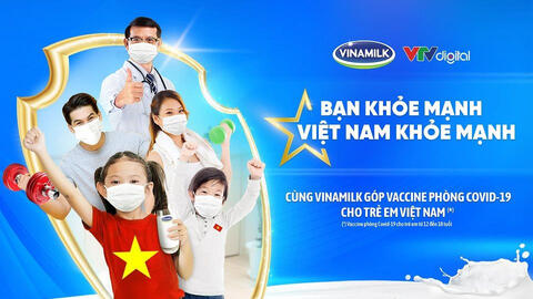 Vinamilk khởi động chiến dịch 'Bạn khỏe mạnh, Việt Nam khỏe mạnh' nâng cao sức khỏe cộng đồng và ủng hộ vaccine phòng COVID-19 cho trẻ em