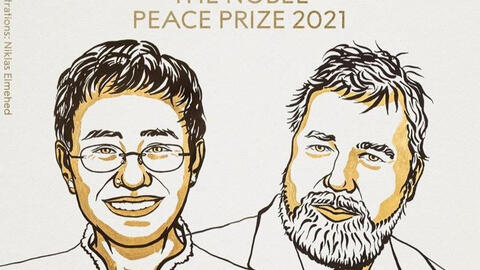 Nobel Hòa bình 2021 vinh danh hai nhà báo điều tra Maria Ressa và Dmitry Muratov