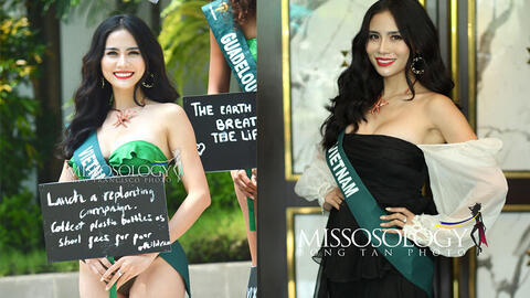 Những hình ảnh đầu tiên của Hoàng Hạnh tại Miss Earth 2019, cố gắng giới thiệu hoa sen bằng tiếng Anh