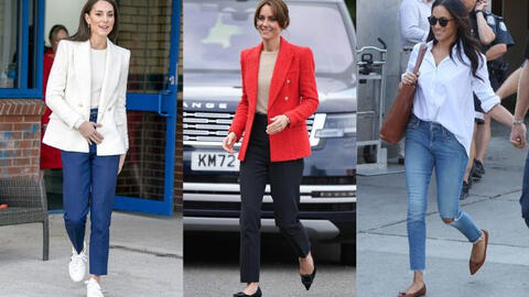 Vương phi Kate và Meghan Markle mặc gì khi đi giày bệt để tôn dáng tối ưu?