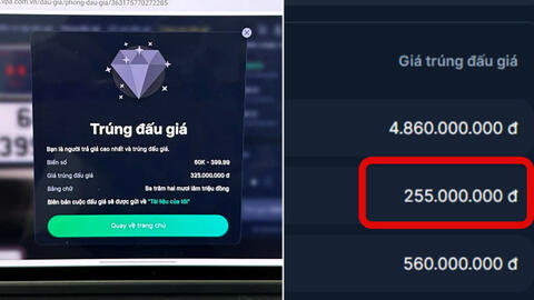 Bất ngờ kết quả đấu giá biển số xe: Biển tứ quý 6 hơn 500 triệu, biển 23456 chỉ 255 triệu