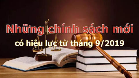 Những chính sách mới nổi bật có hiệu lực từ tháng 9/2019