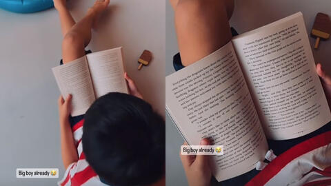 Tăng Thanh Hà đăng khoảnh khắc con trai ngồi đọc sách một mình, lại gần mới phát hiện chi tiết cực đáng nể