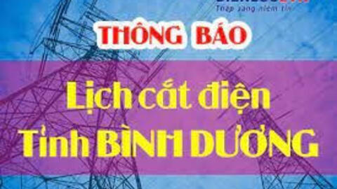 Lịch cúp điện Bình Dương từ ngày 21/11-27/11/2021