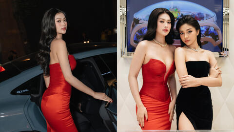 Hoa hậu Thiên Ân, á hậu Minh Kiên đọ vẻ gợi cảm