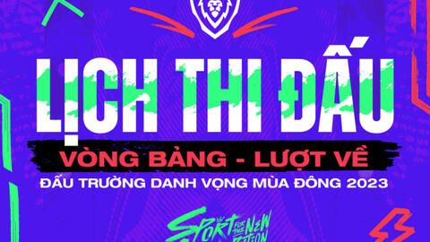 Lịch thi đấu lượt về vòng bảng Đấu Trường Danh Vọng mùa Đông 2023 mới nhất