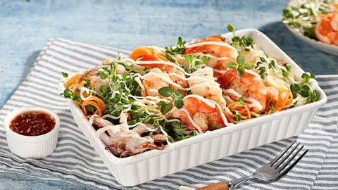 Món ngon mỗi ngày: Gỏi rau mầm tôm mực