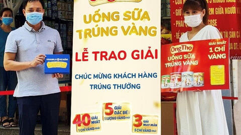 Sữa đặc Ông Thọ mừng sinh nhật 45 năm với cơn mưa vàng đã đến với nhiều khách hàng may mắn