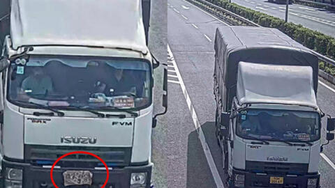 Tài xế xe tải cố tình dùng giẻ lau che biển kiểm soát để đi lùi trên cao tốc