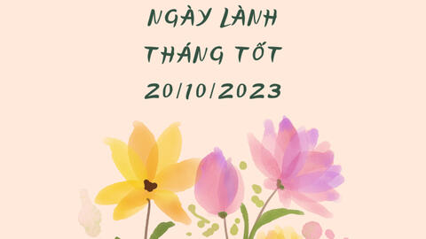 Xem ngày lành tháng tốt 20/10/2023: Hôm nay là một trong những ngày đẹp nhất tháng 10!