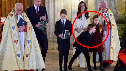 3 đứa trẻ nhà William và Kate xuất hiện trong sự kiện hoàng gia đặc biệt, cậu út Louis gây chú ý vì hành động lém lỉnh với chị gái