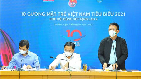Công bố 10 gương mặt trẻ Việt Nam tiêu biểu năm 2021