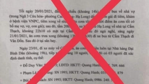 Tờ khai bệnh nhân Covid-19 đi karaoke "tay vịn" lan truyền trên mạng là sai sự thật