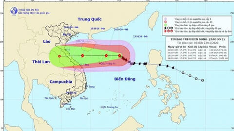 Bão số 8 hướng thẳng vào Hà Tĩnh - Quảng Trị
