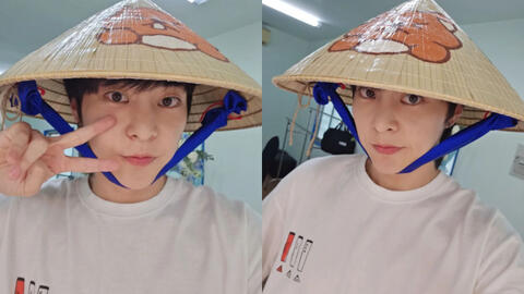 Vừa đến Việt Nam, Xiumin (EXO) đã khoe visual "cưng xỉu" trong chiếc nón lá fan tặng!