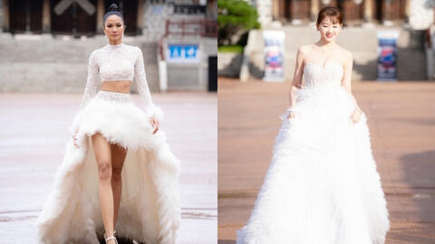 H'Hen Niê, Hari Won sải bước trình diễn trong mưa rét 5 độ tại Hàn Quốc