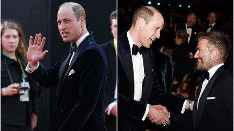 Hoàng tử William lần đầu không có Kate hậu thuẫn trên thảm đỏ BAFTA, vẫn gây bùng nổ bằng một khoảnh khắc cùng David Beckham