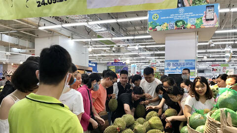 Thị trường thực phẩm 20/4: giá sầu riêng giảm mạnh từ 10.000-30.000 đồng/kg